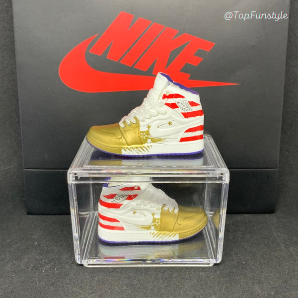 Mini-Sneaker Nike Air Jordan 1 Dave Weiß<br> 3D-Miniaturen-Kit