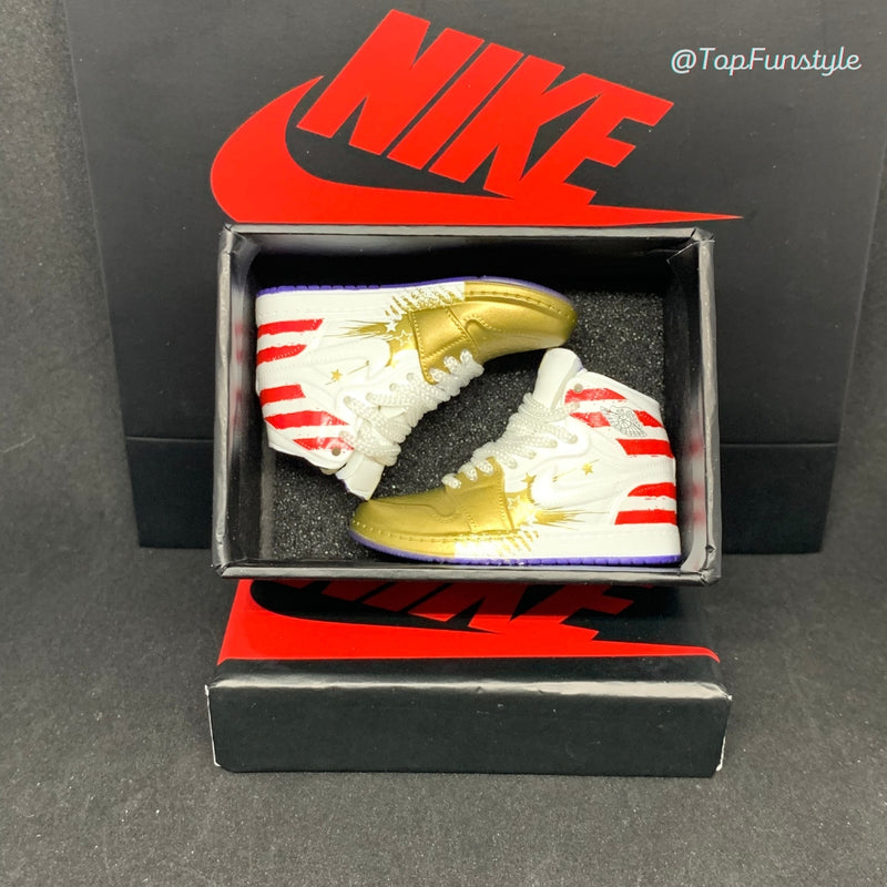 Mini-Sneaker Nike Air Jordan 1 Dave Weiß<br> 3D-Miniaturen-Kit