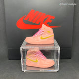 Mini-Sneaker Nike Air Jordan 1 Coral Gold<br> 3D-Miniatur-Replik-Sneaker-Kit