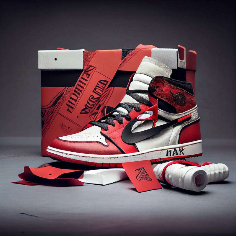 Miniature précise des sneakers Nike Air Jordan Off-White Chicago - décoration de bureau tendance