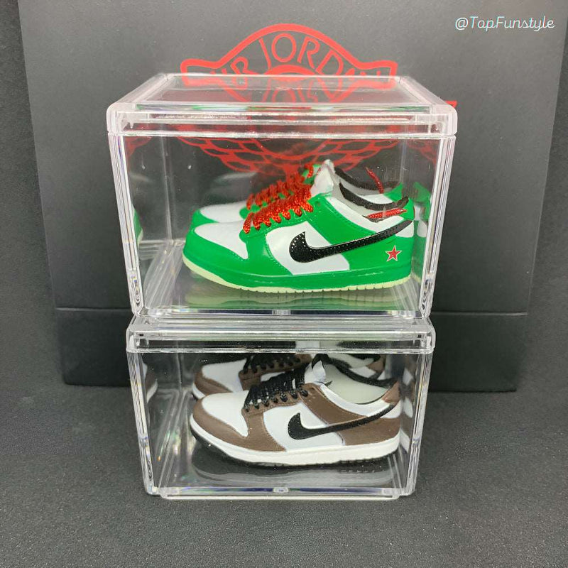 Mini Sneakers Nike Dunk Low Verte 7 Up/Mocha <br> 3d Kit miniatures