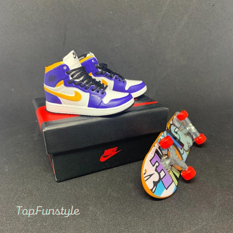 Kit de miniatures Nike Air Jordan Lakers - idée cadeau unique pour les amateurs de sneakers